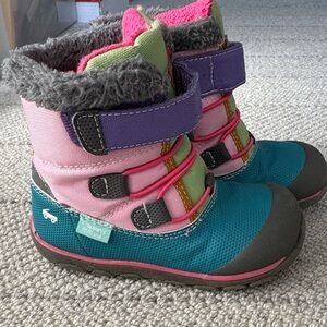 See Kai Run Gilman Insulated Pink and Teal Kids Snow Boots toddler size 9